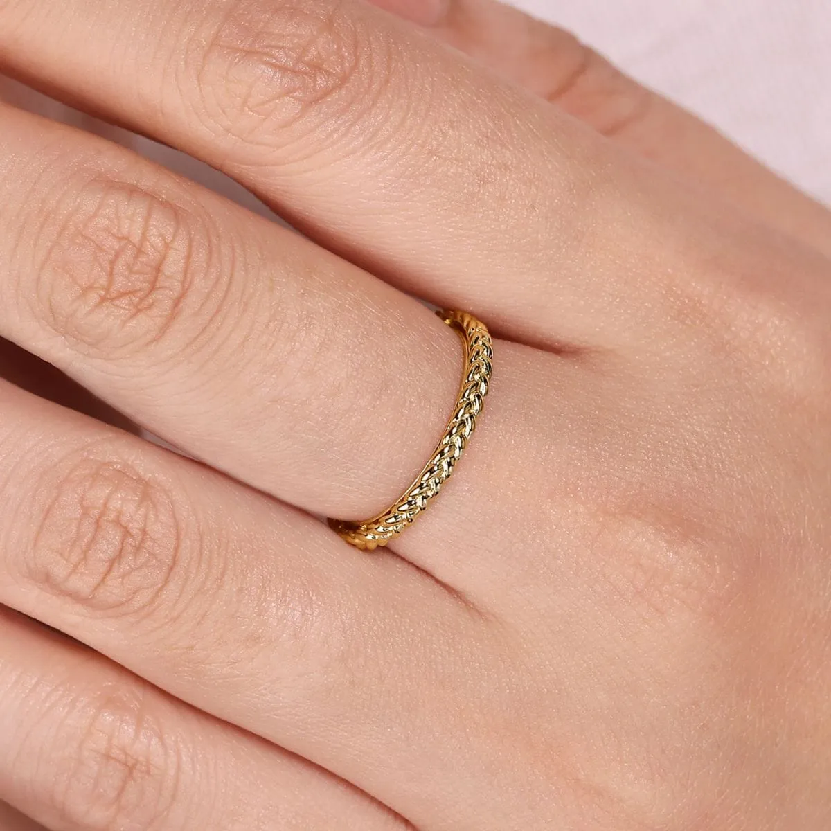 14K Yellow Gold Braided Stackable Ring - LR4910CY4JJJ