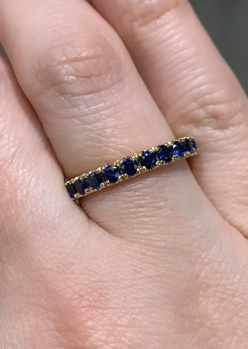 1.83CT TW Blue Sapphire Eternity Band