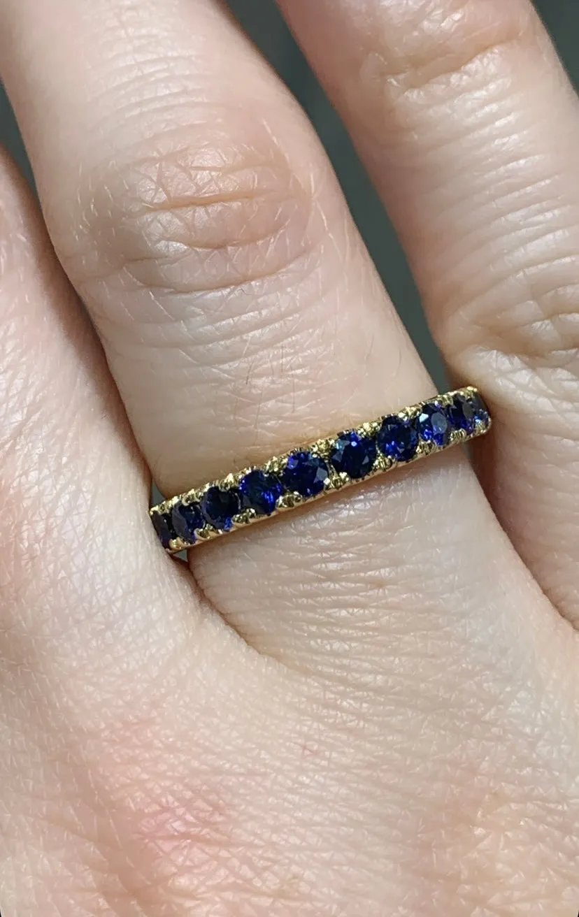 1.83CT TW Blue Sapphire Eternity Band