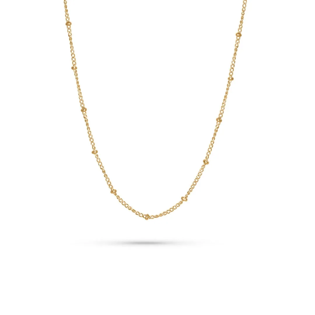 Beaded Gold Chain Necklace