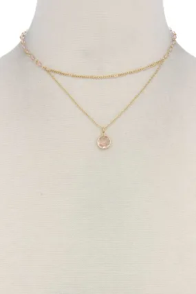 Beaded Layered Metal Necklace