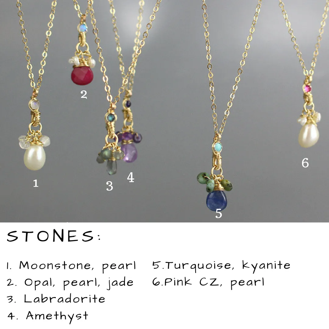 Minimalist Gemstone Drop Necklace