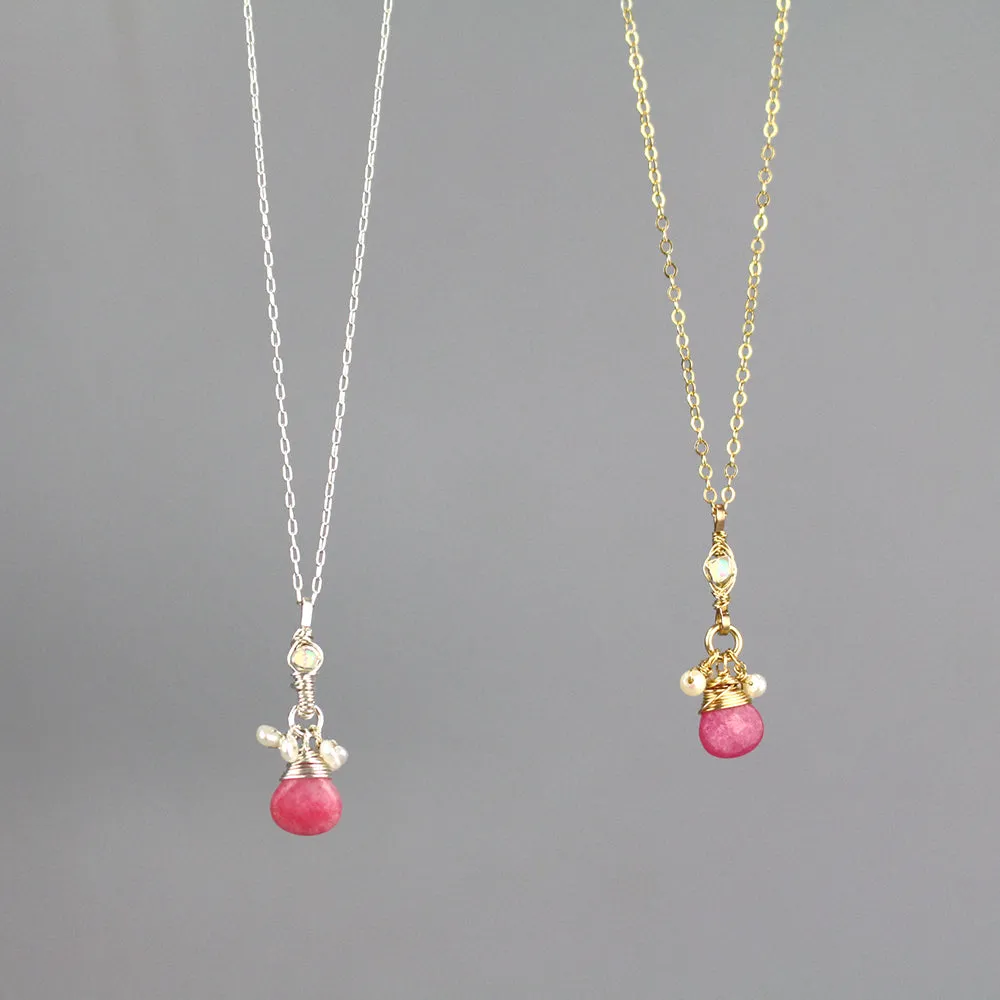 Minimalist Gemstone Drop Necklace