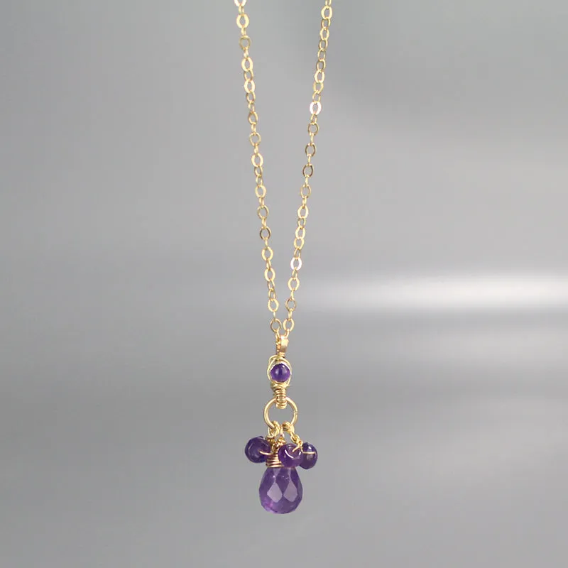 Minimalist Gemstone Drop Necklace