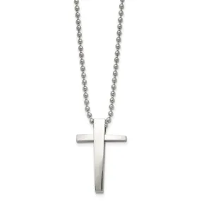 Stainless Steel Cross Beaded Necklace