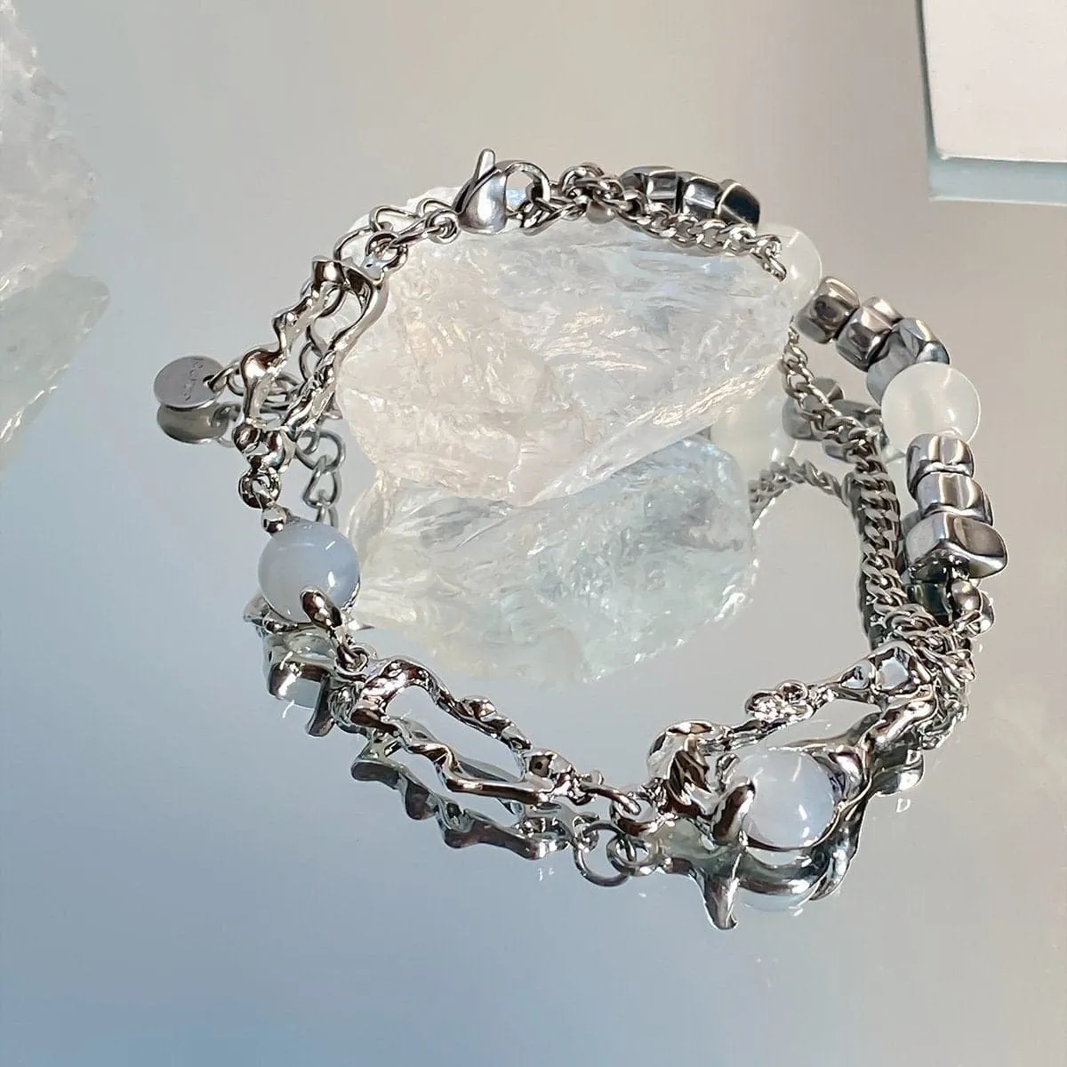 Stone irrgular pendant bracelet