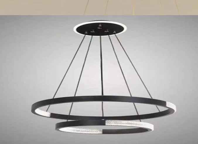 YingYang Modern Luxury Black 2 Ring LED Pendant Light