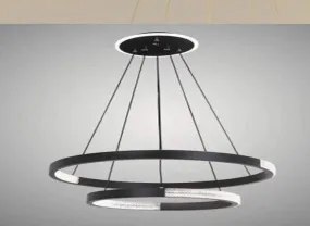 YingYang Modern Luxury Black 2 Ring LED Pendant Light